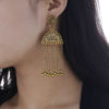 Destiny Jewels Oxidised Traditional Kundan Gold Long Dangler Chain Earrings For Women & Girls