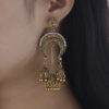 Destiny Jewels Oxidised Traditional Kundan Gold Long Jhumka Silver Crystal Earrings For Women & Girls