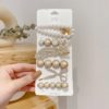 Destiny Jewels 6Pcs Feather Pearl Hair Clip White Stone Decor Hair Clip For Women & Girls