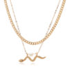 Destiny Jewels Gold Plated Snake Pearl Decor Necklace For Women & Girls