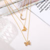 Destiny Jewels Moon And Butterflies Multi-layered Chain Necklace For Women & Girls