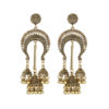 Destiny Jewels Oxidised Traditional Kundan Gold Long Jhumka Peach Crystal Earrings For Women & Girls