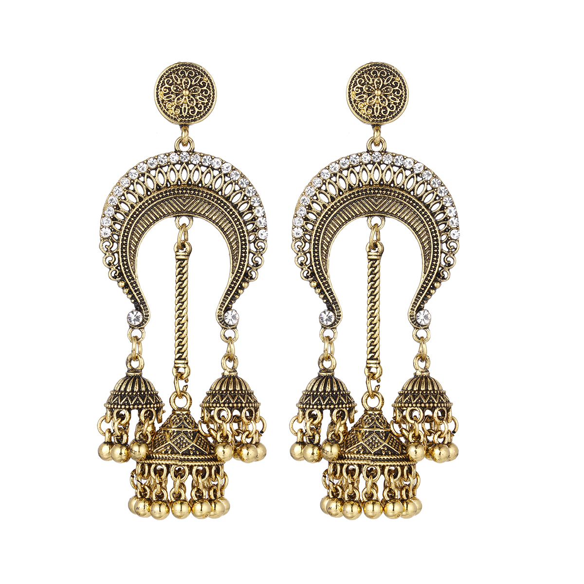 Oxidized Silver Traditional Earring With White Pearl Afghani Long Tassel  Sun Shape Bigger Jhumka Jhumki for Women & Girls. | K M HandiCrafts India