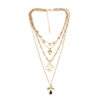 Destiny Jewels Heart Desing Gold Plated Multi Layers Chain Neacklace For Women & Girls