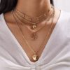 Destiny Jewels Heart Desing Gold Plated Multi Layers Chain Neacklace For Women & Girls