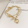 Destiny Jewels Love Heart Double Layer Gold Plated Bracelet For Women & Girls