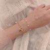 Destiny Jewels Love Heart Double Layer Gold Plated Bracelet For Women & Girls