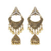 Destiny Jewels Oxidised Traditional Kundan Gold Jhumka Silver Crystal Earrings For Women & Girls