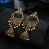 Destiny Jewels Oxidised Traditional Kundan Gold Jhumka Peach Crystal Earrings For Women & Girls