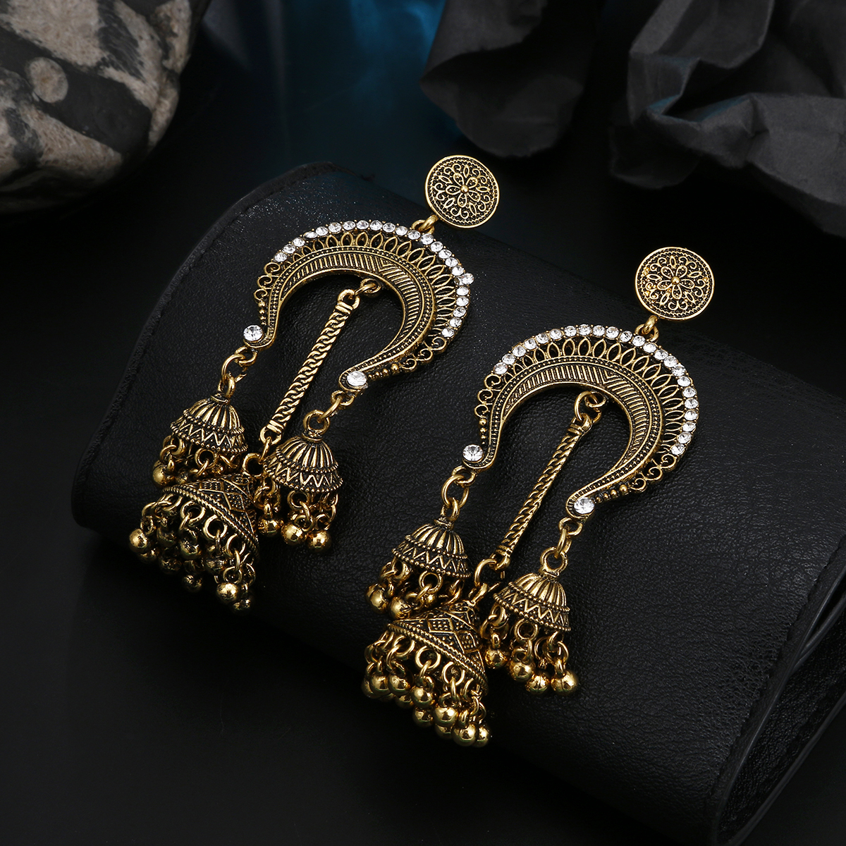 Discover Gool Kempu Jadau Silver Jhumka Earrings | Paksha - Paksha India