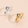 Gold And silver White stone Band Holding Hand Stylish Ring set For Girl nd Women