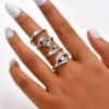 White CZ stone Band Holding Hand Stylish Ring set For Girl nd Women