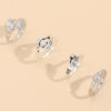 White CZ stone Band Holding Hand Stylish Ring set For Girl nd Women