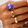 Destiny Jewels  Gold Plated Evil Eye Ring Set For Girls Nd Women