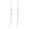 Rose Gold Plated Stainless Steel Long Chain Tassel Letter KISS Drop Earrings