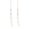 Gold Plated Stainless Steel Long Chain Tassel Letter KISS Drop Earrings