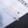 Rose Gold Plated Stainless Steel Colourful Star Decor Drop Chain Earrings