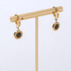 Gold Plated Stainless Steel Roman Number Circle Drop Earrings