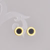 Gold Plated Stainless Steel Teens and Round Roman Numeral Earrings