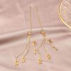 Gold Plated Stainless Steel Long Chain Tassel Letter KISS Drop Earrings