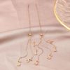 Rose Gold Plated Stainless Steel Long Chain Tassel Letter KISS Drop Earrings