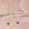 Gold Plated Stainless Steel Colourful Star Decor Drop Chain Earrings