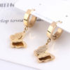 Gold Plated Stainless Steel New Fashion Trendy Butterfly Decor Earrings