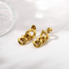 Gold Plated Stainless Steel Fashion Chain Drop Earrings