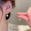 Gold Plated Korean Style Drope Stone Decor Earrings For Women