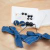 Destiny Jewels Blue Denim Bowknot Decor Combo of Korean Earrings Set For Women & Girls